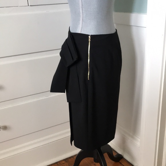 NWT $298 Rachel Roy drape wrap skirt black 8 - Picture 5 of 12